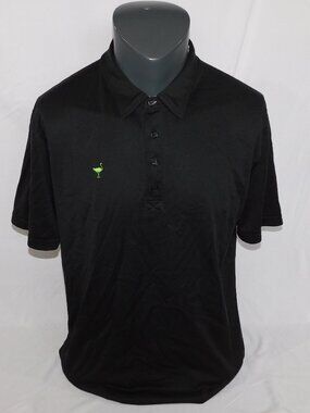 Travis Mathew x Chive Mens XL Black Golf Polo Shirt Green Ostrich
